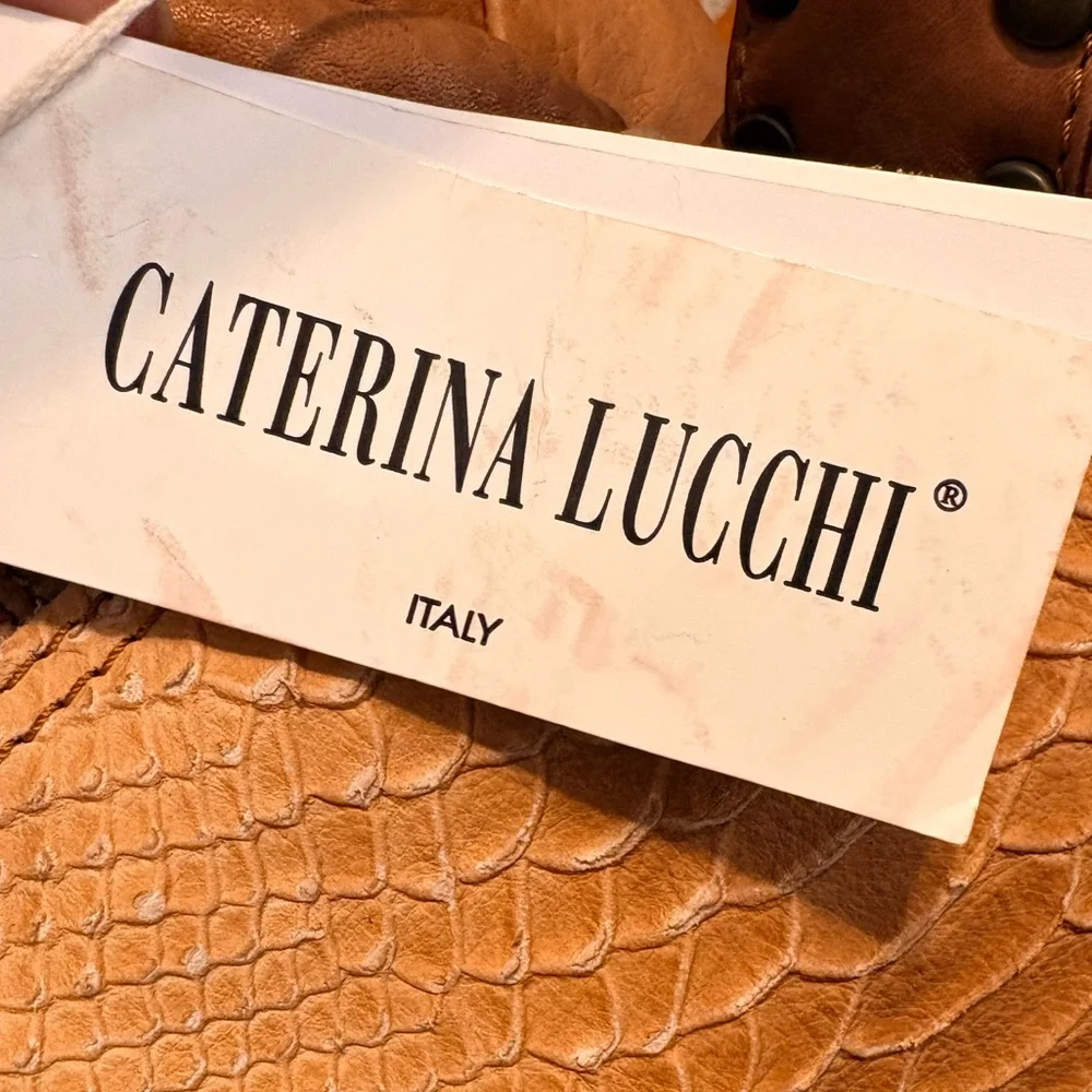 NWT Caterina Lucchi Large Studded Leather Hobo - Moro/Beige - Italy - Picture 6 of 16